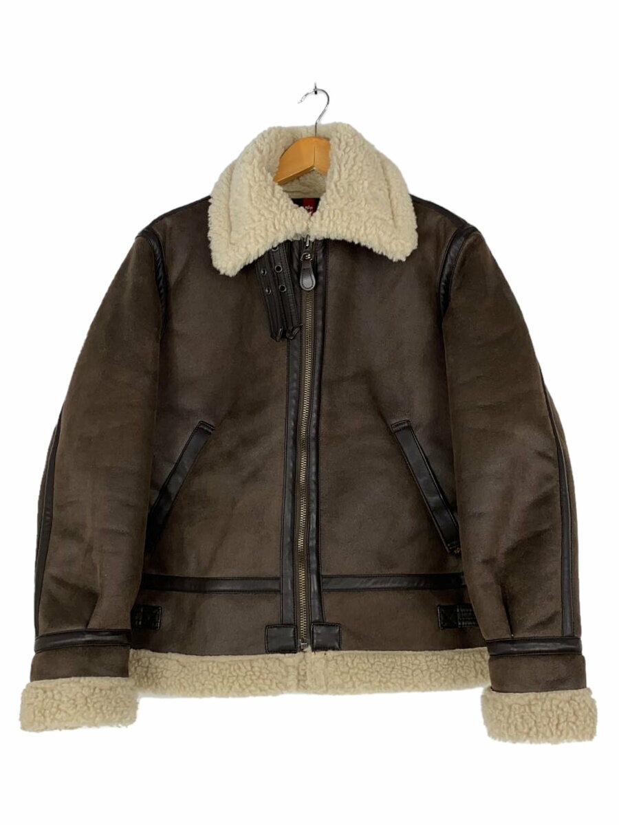 【中古】ALPHA INDUSTRIES◆B-3/フェイクムートンジャケット/M/ポリエステル/ブラウン/TA7094-068【レディースウェア】