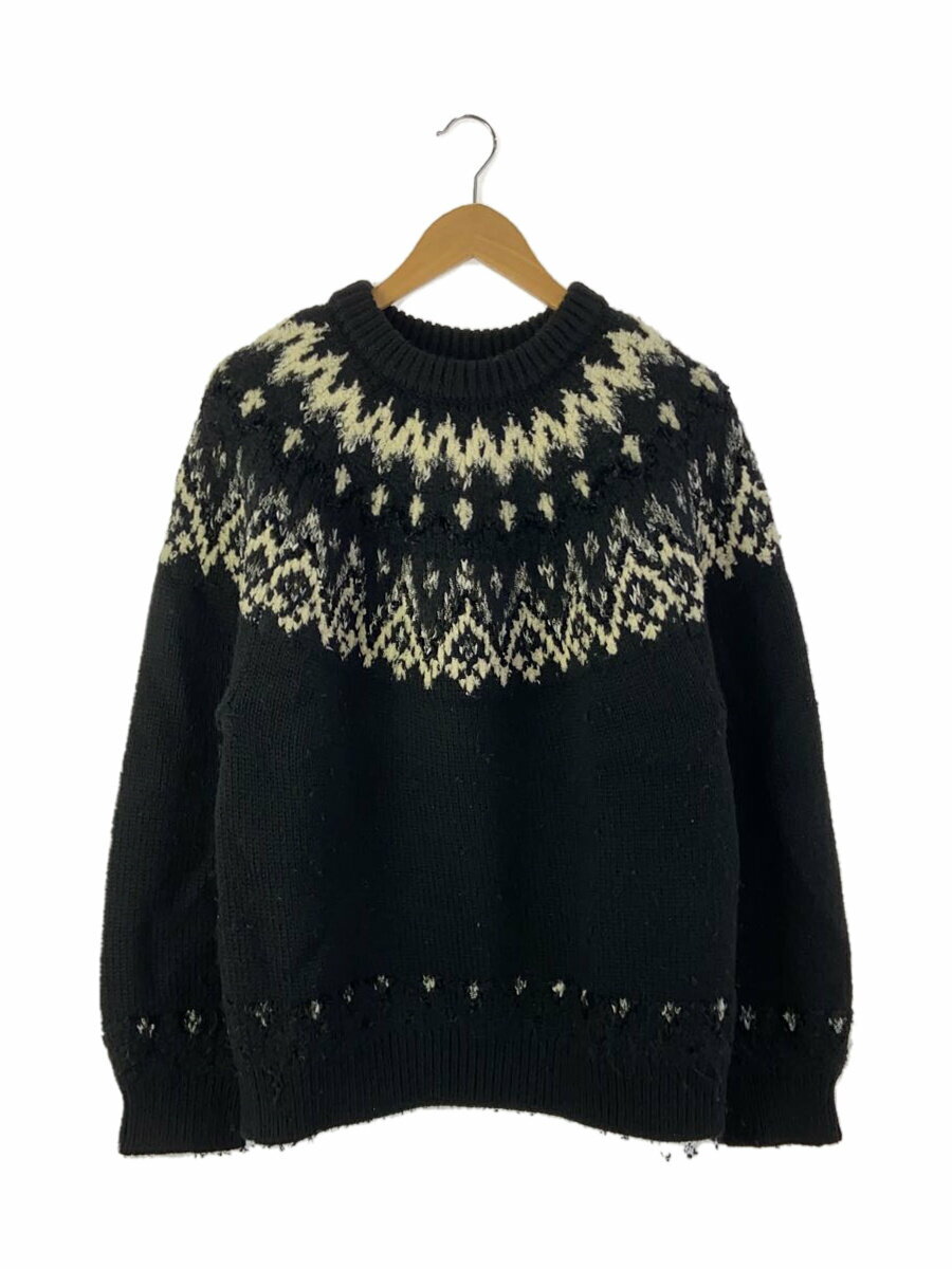 【中古】Coohem◆ノルディックニット/L/ウール/BLK/13-234-027【メンズウェア】