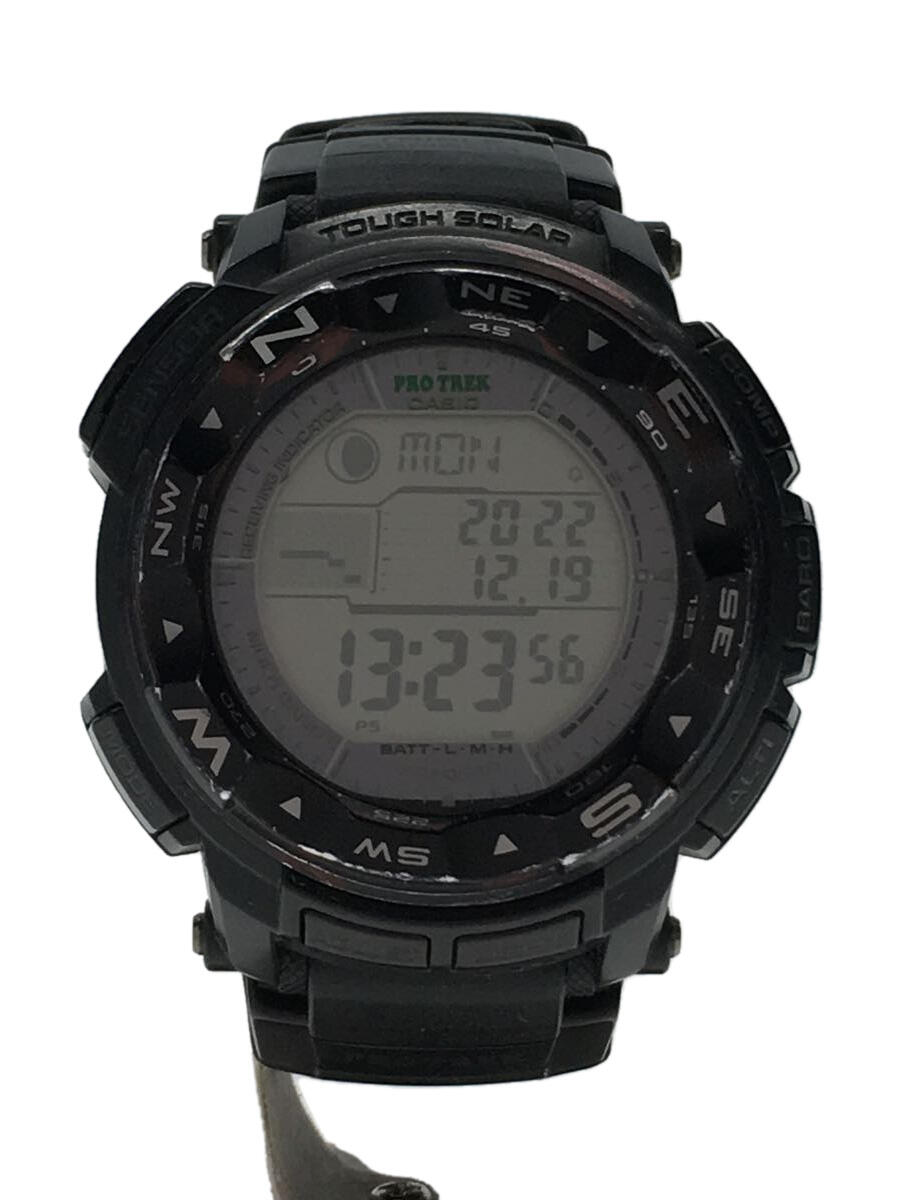 【中古】CASIO◆カシオ/PRO TREK/ソーラー/ラバー/ブラック/PRW-2500-1ADR【服飾雑貨他】