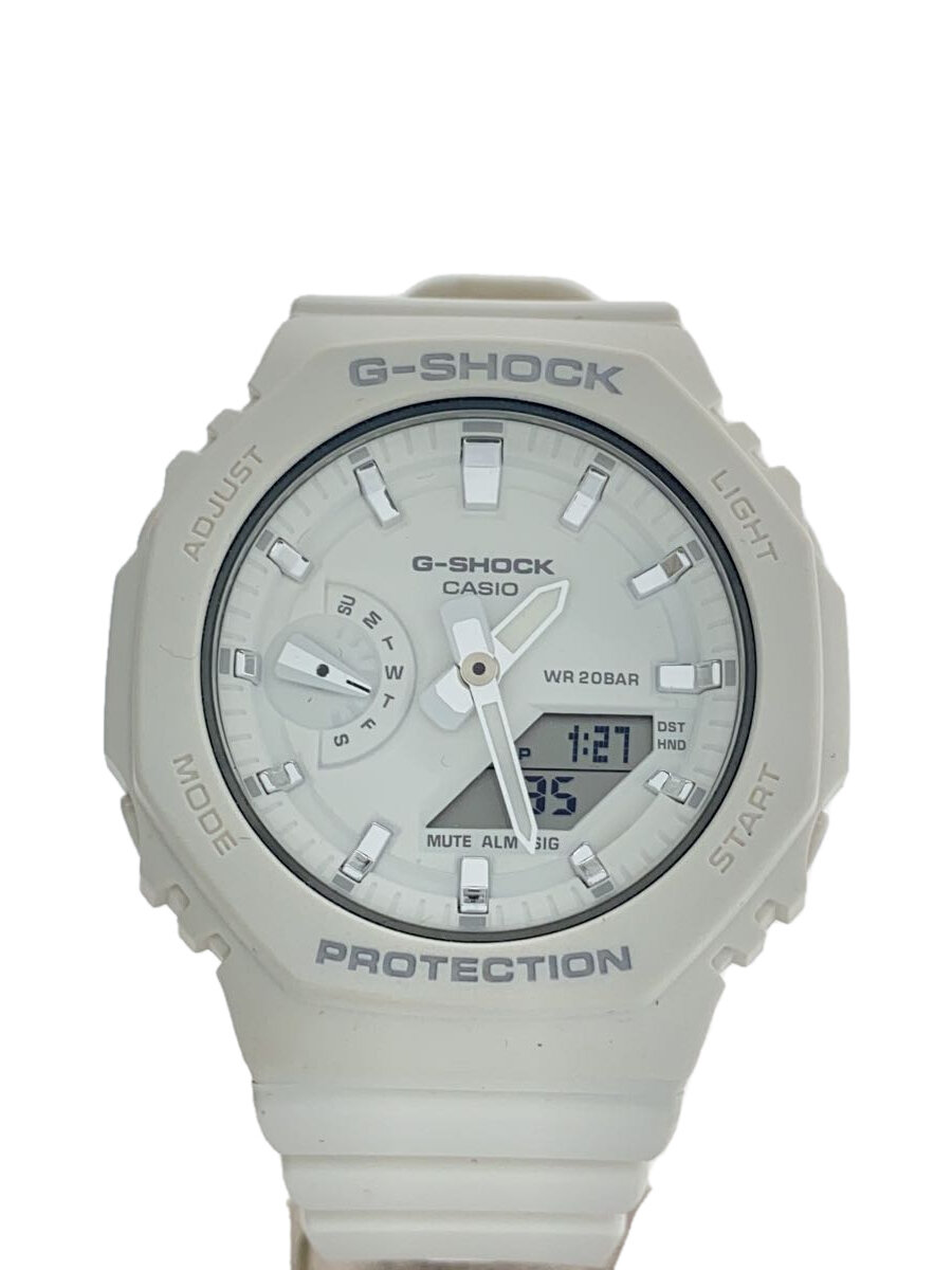 【中古】CASIO◆クォーツ腕時計_G-SHOCK/デジタル/ラバー/WHT/WHT【服飾雑貨他】
