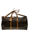 【中古】LOUIS VUITTON◆キーポル・バンドリエール55_モノグラム・キャンバス_BRW/PVC/BRW【バッグ】