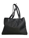 【中古】FENDI◆OLD/ナイロンレザーコンビ/エンボスロゴ/トートバッグ/ナイロン/BLK【バッグ】