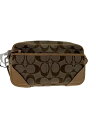 【中古】COACH◆シグネチャー/ウエストポーチ/ハンプトン/ウエストバッグ/キャンバス/レザー/ベージュ/総柄【バッグ】