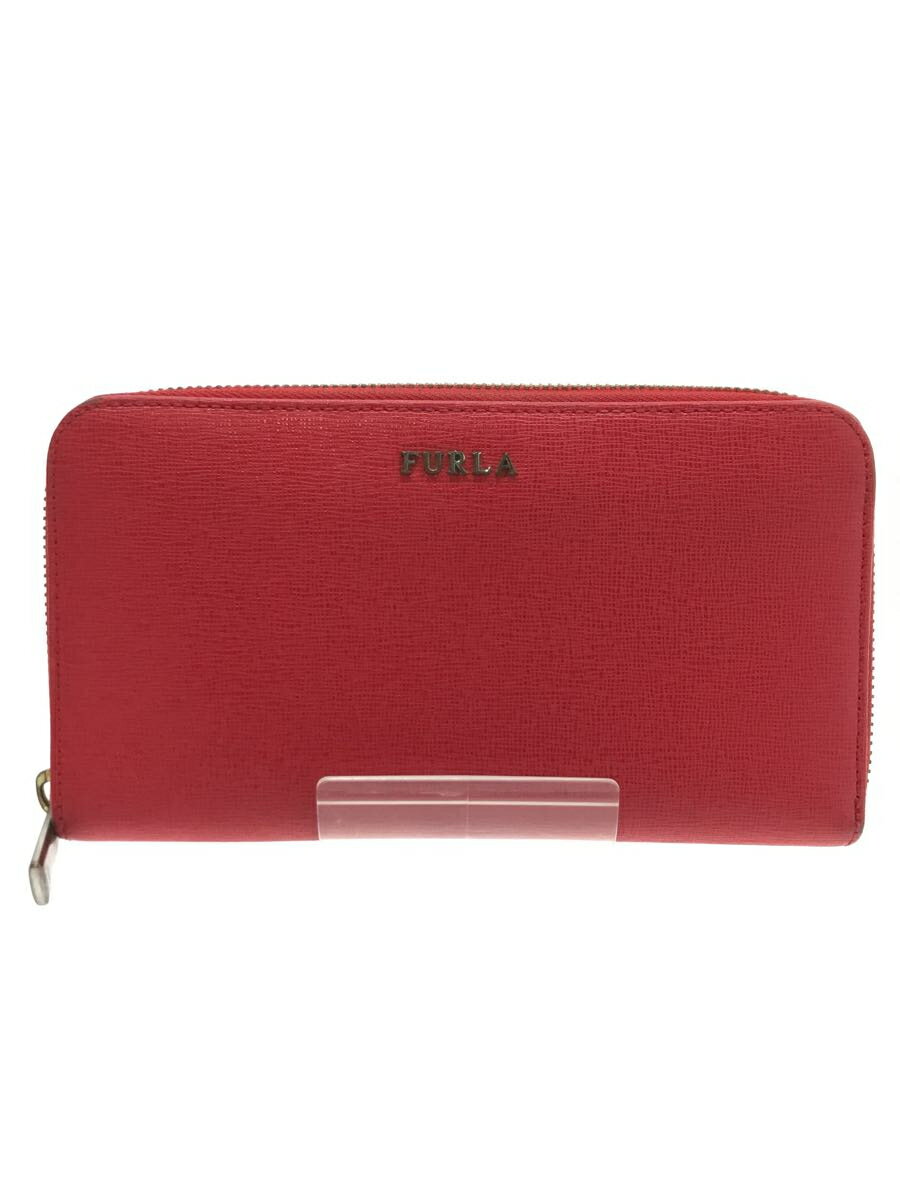 【中古】FURLA◆長財布/レザー/RED/無