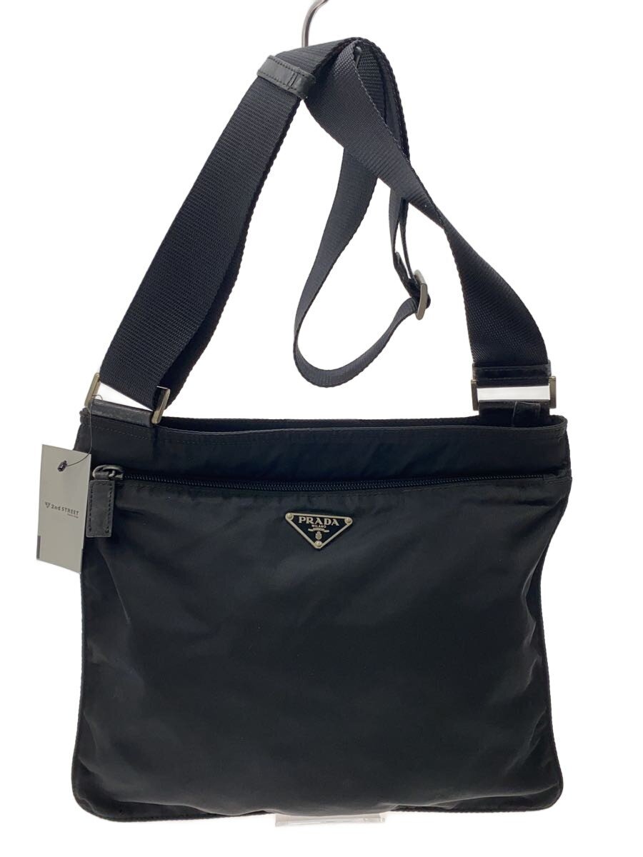 【中古】PRADA◆ショルダーバッグ/ナイロン/BLK【バッグ】