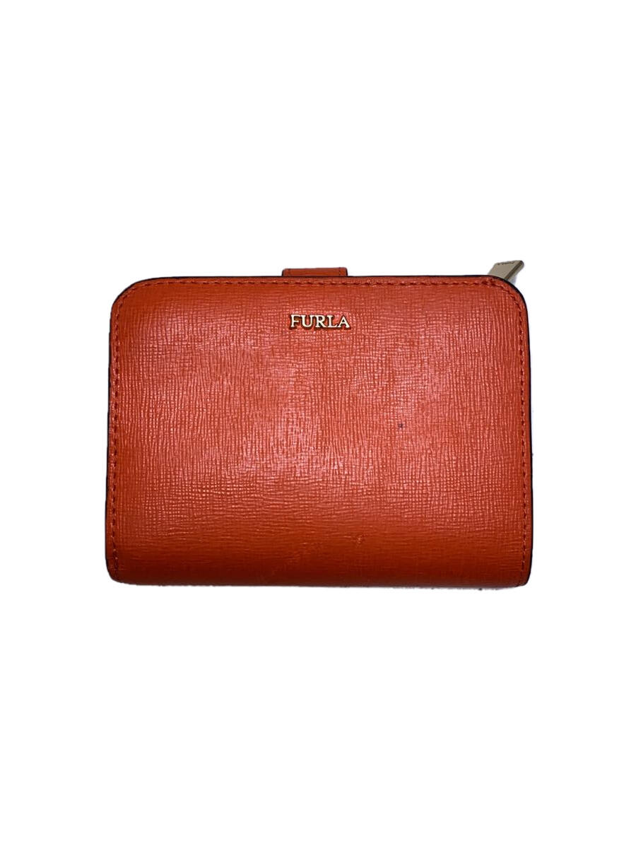 【中古】FURLA◆2つ折り財布/レザー/O