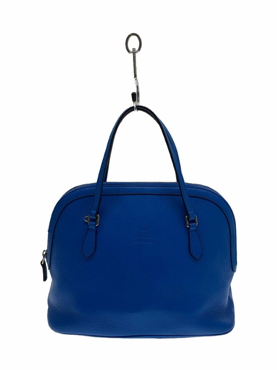 【中古】GUCCI◆ハンドバッグ/羊革/BLU/無地【バッグ】