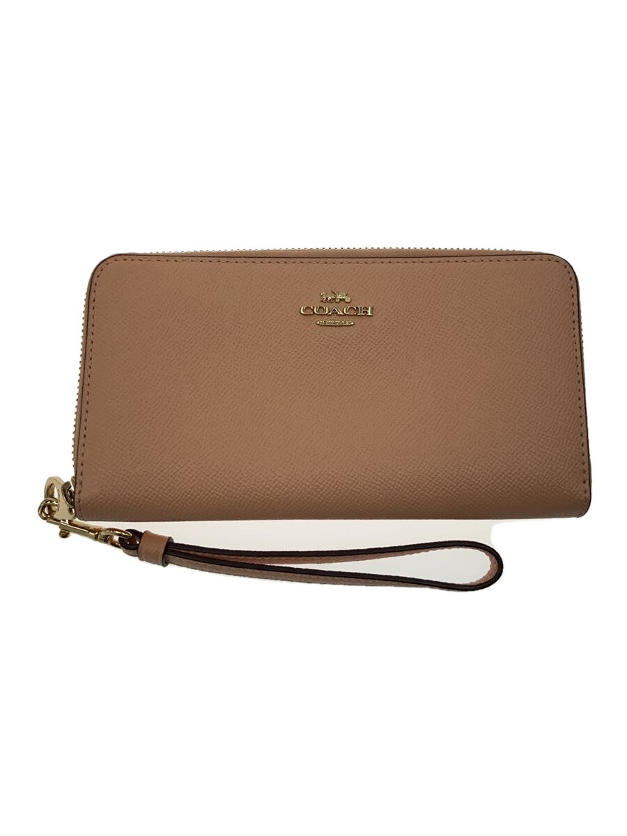 【中古】COACH◆長財布/レザー/PNK/レディース【服飾雑貨他】