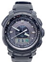 【中古】CASIO◆カシオ/PROTREK/PRW-5100/ソーラー電波/デジアナ/ラバー/ブラック【服飾雑貨他】