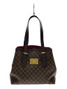 【中古】LOUIS VUITTON◆ハムステッドMM_ダミエ・エベヌ_BRW/PVC/BRW【バッグ】