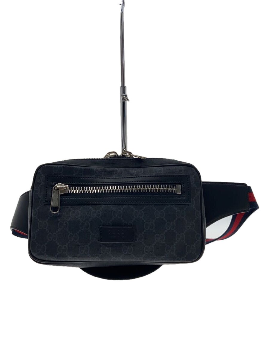 【中古】GUCCI◆ボディバッグ_GGスプリーム/PVC/BLK/総柄【バッグ】