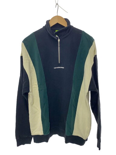【中古】HUF◆トップス/XL/コットン/ブラック/黒/無地/ハーフジップ/オーバーサイズ【メンズウェア】 【中古】HUF◆トップス/XL/コットン/ブラック/黒/無地/ハーフジップ/オーバーサイズ【メンズウェア】