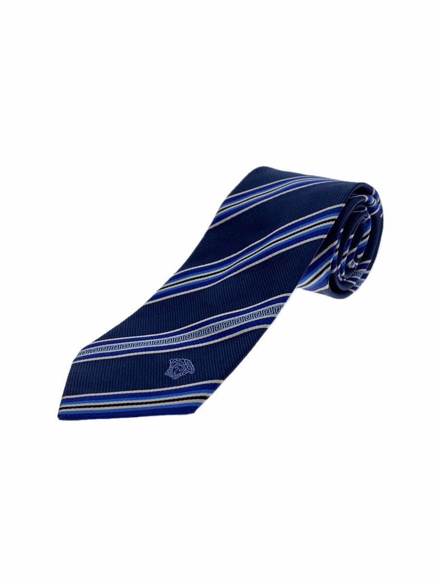 【中古】VERSACE◆ネクタイ/シルク/BLU/メンズ【服飾雑貨他】
