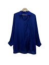 【中古】YOHJIYAMAMOTO+NOIR◆開襟/長袖シャツ/2/シルク/PUP/無地/NJ-B05-416【レディースウェア】