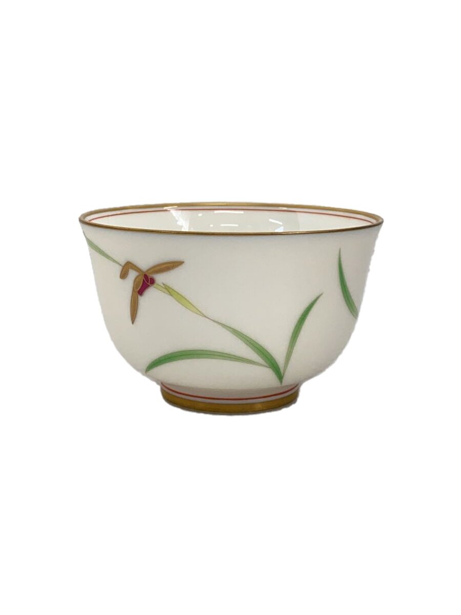 【中古】香蘭社◆湯呑/5点セット/ホワイト/グリーン金蘭/湯呑揃【キッチン用品】