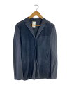 【中古】YOHJIYAMAMOTO+NOIR◆ジャケット/2/ウール/前身頃カンガルー革/GRY/ストライプ/NU-J09-804【レディースウェア】
