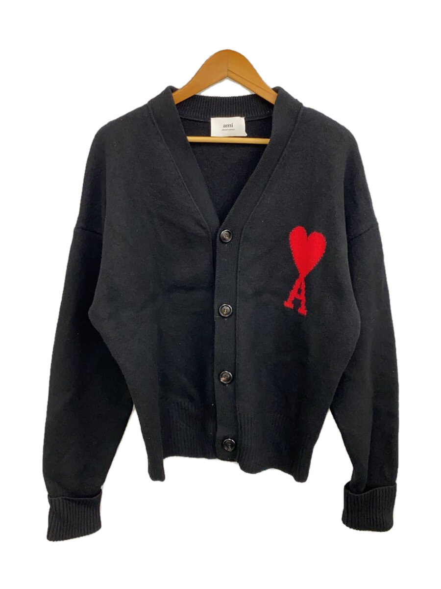 【中古】AMI Alexandre Mattiussi◆カーディガン(厚手)/XL/ウール/BLK【メンズウェア】