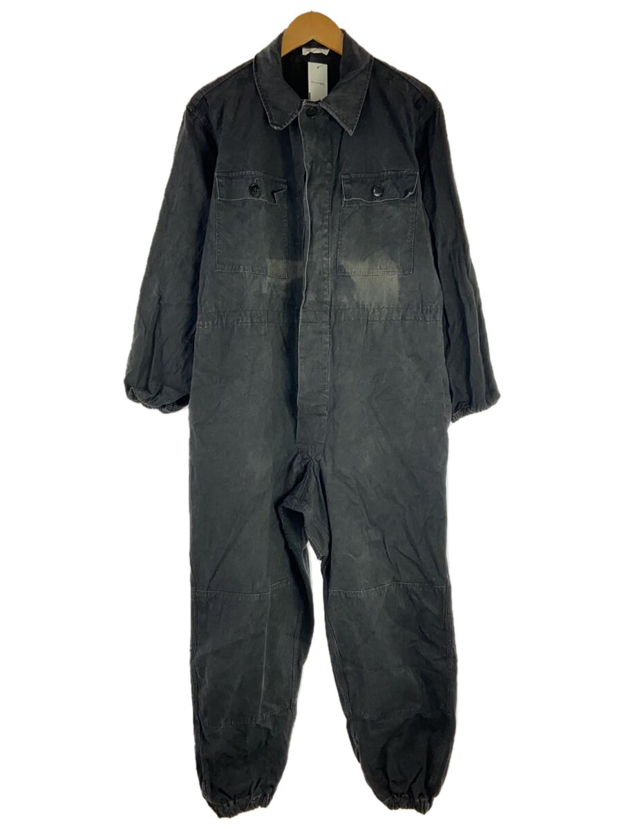【中古】GERMAN MILITARY◆ドイツ軍/ジャンプスーツ/ニーカバー/48/コットン/BLK【メンズウェア】