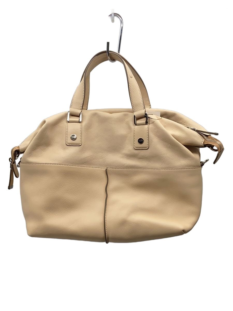 Rakuten - 【中古】TOD’S◆トッズ/ハンドバッグ/レザー/クリーム/無地【バッグ】