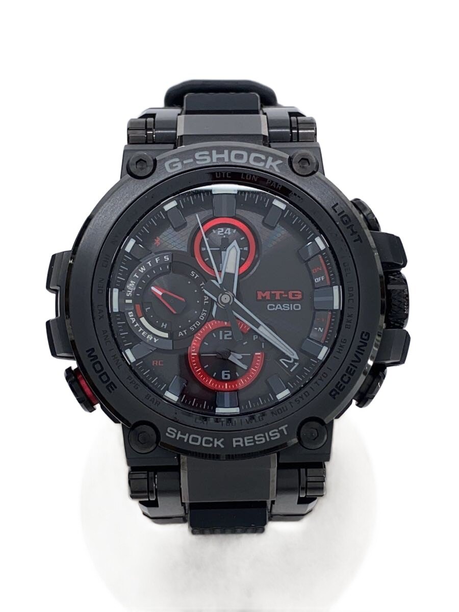 【中古】CASIO◆ソーラー腕時計・G-SHOCK/アナログ/ラバー/BLK/BLK【服飾雑貨他】