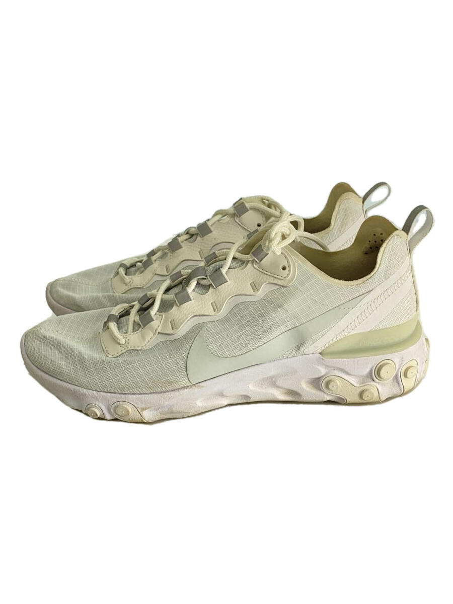 【中古】NIKE◆REACT ELEMENT 55 SE SU19/リアクトエレメント/ホワイト/B