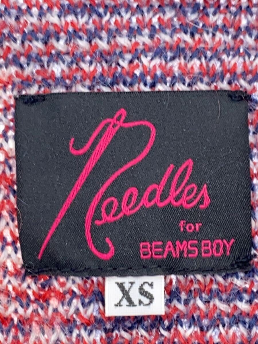 【中古】Needles◆カーディガン(厚手)/XS/モヘア/BLU/総柄/LQ366//【メンズウェア】