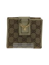 【中古】GUCCI◆2ツ折サイフ_GGキャンバス/キャンバス/