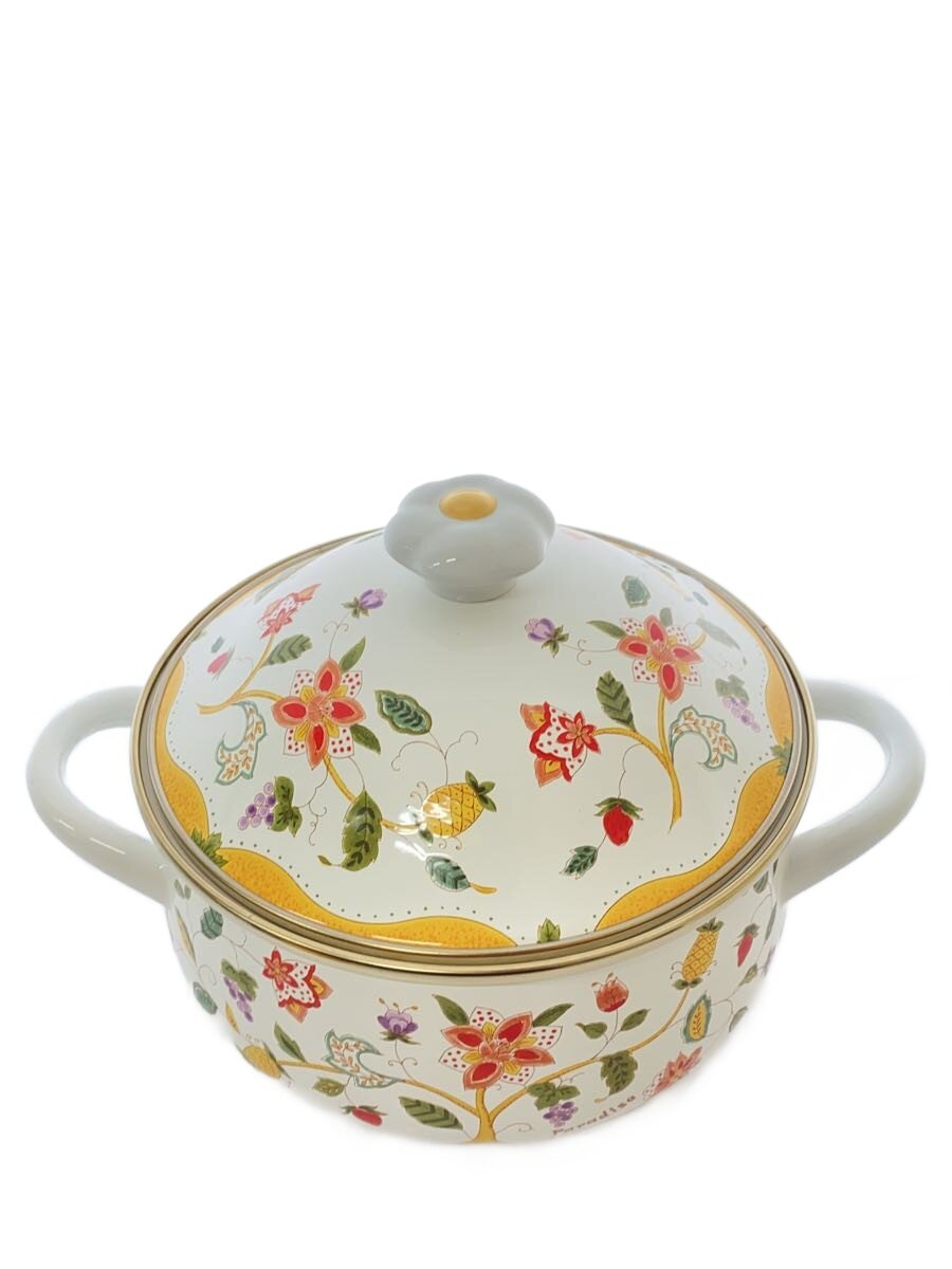 【中古】EJIRY◆鍋/両手鍋/蓋付き/総柄/植物 果物//【キッチン用品】
