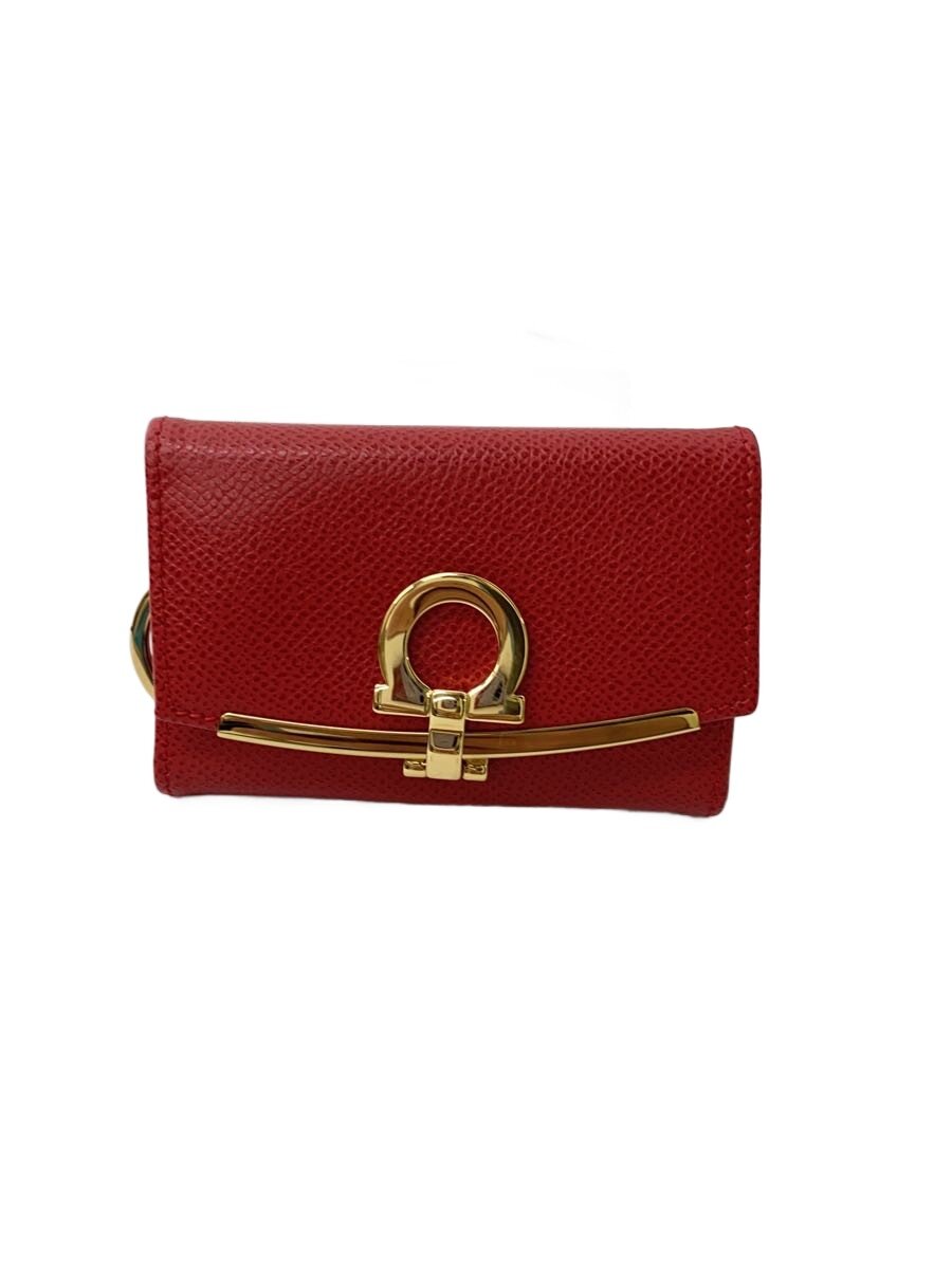 【中古】Salvatore Ferragamo◆キーケース/レザー/RED/レディース//【服飾雑貨他】