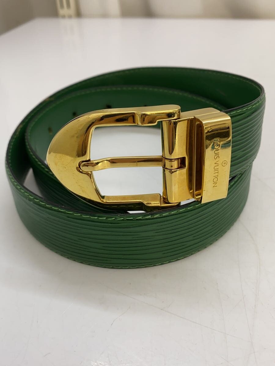 【中古】LOUIS VUITTON◆LOUIS VUITTON ルイヴィトン ベルト/レザー/GRN ...