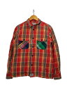 【中古】R.NEWBOLD◆×GOODHOOD/ネルシャツ/L/コットン/RED/G034【メンズウェア】