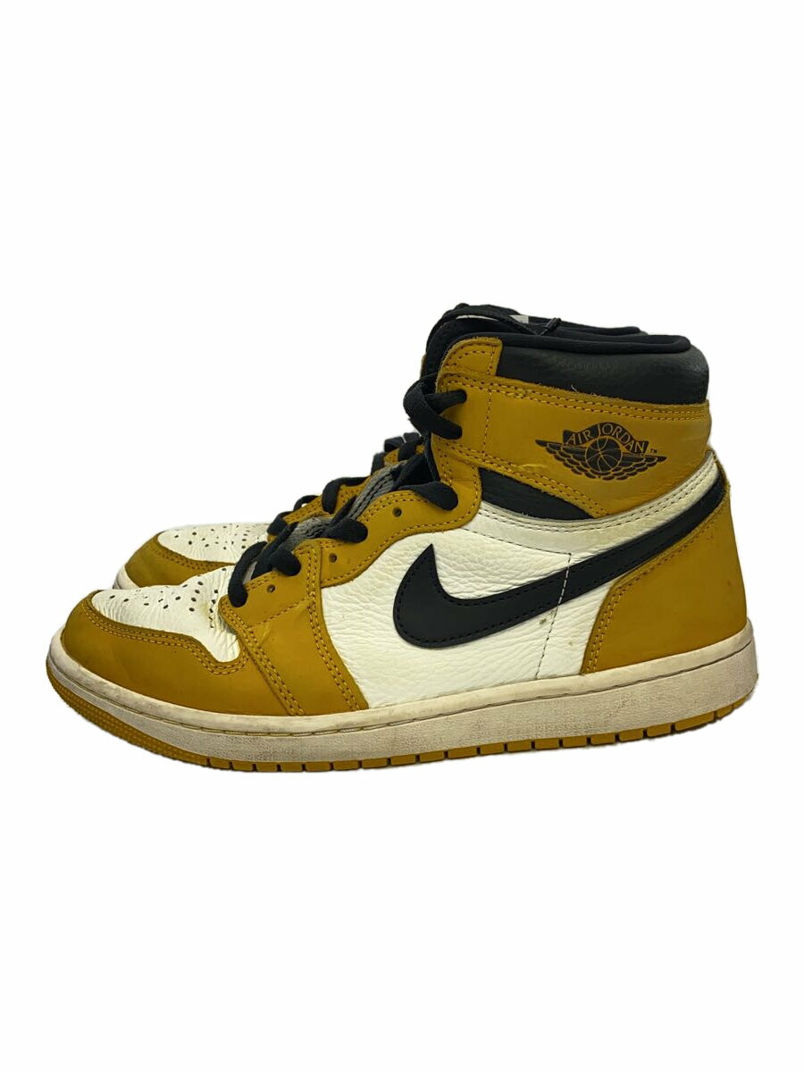 【中古】NIKE◆AIR JORDAN 1 RETRO HIGH OG_エアジョーダン 1 レトロ ハイ/25.5cm/イエロー【シューズ】