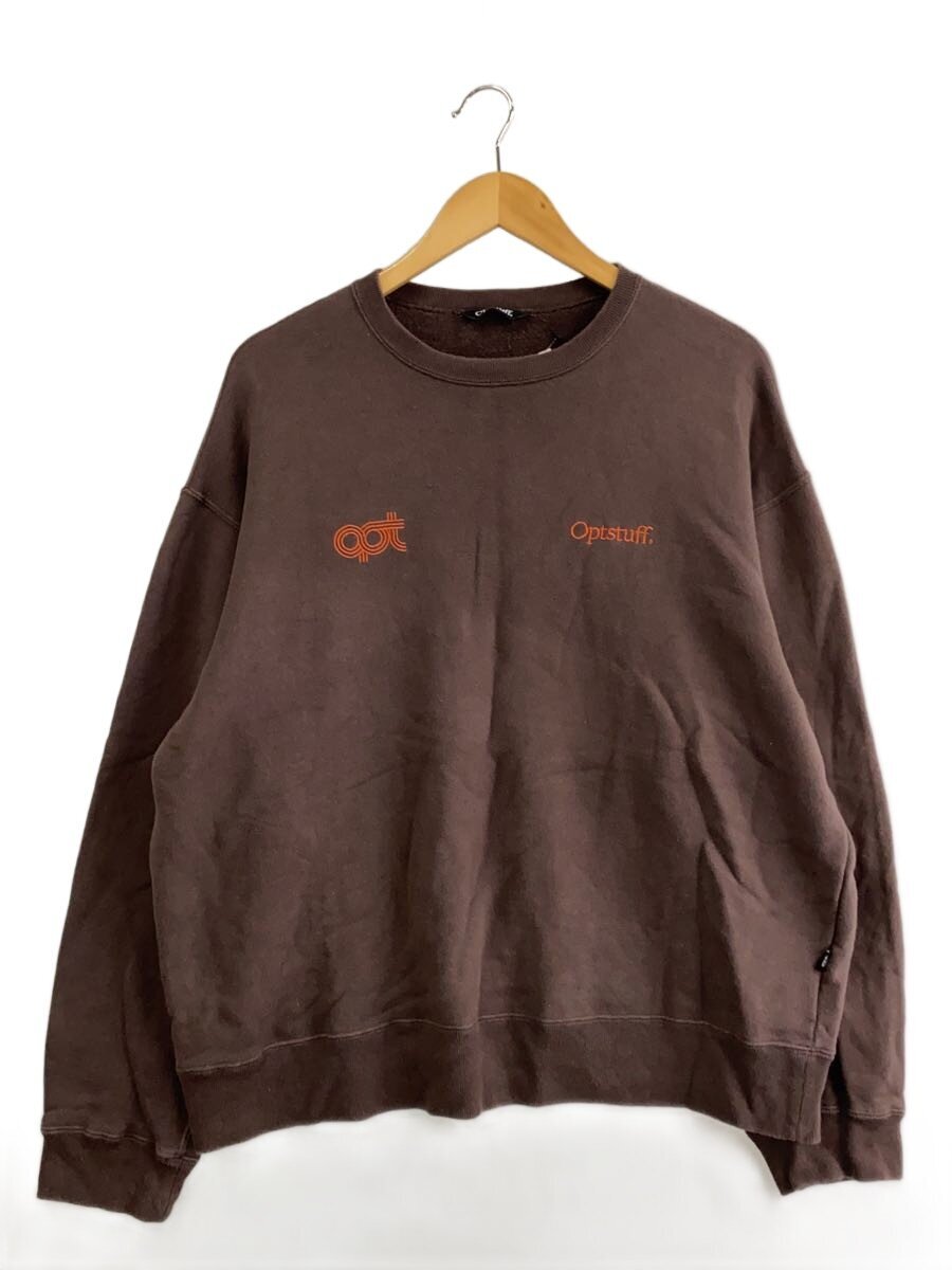 【中古】Optstuff◆スウェット/L/コットン/BRW/OPT10002/色褪せ有//【メンズウェア】