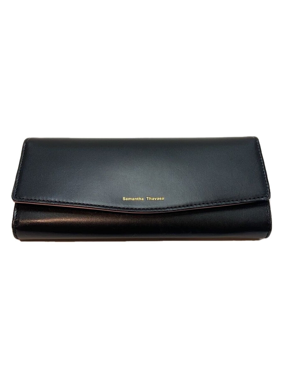 【中古】Samantha Thavasa◆スマートバイカラー長財布/BLK/レディース【服飾雑貨他】