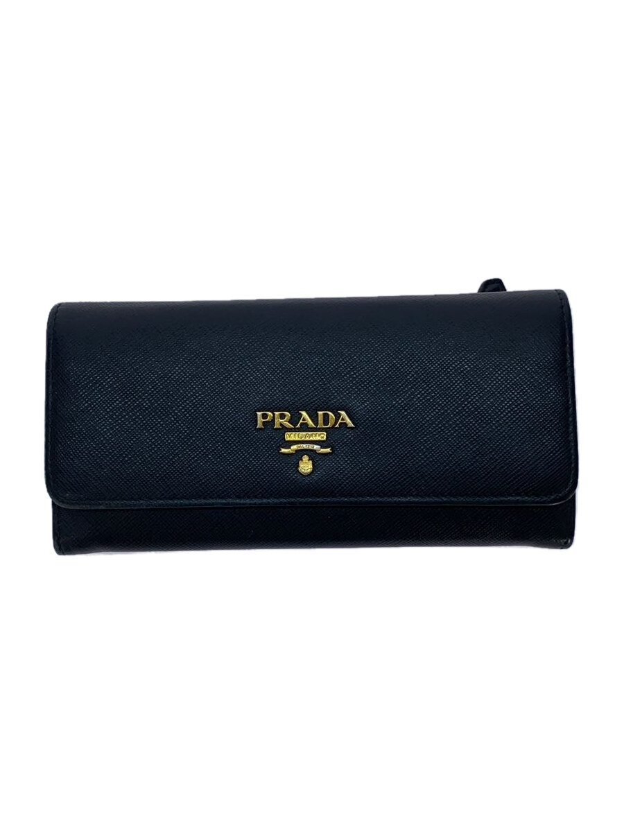 【中古】PRADA◆長財布/レザー/BLK/無地/メンズ/1MH132【服飾雑貨他】