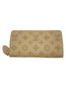 【中古】LOUIS VUITTON◆ジッピー・ウォレット_マヒナ_GRY/レザー/CRM/モノグラム/レディース【服飾雑貨他】