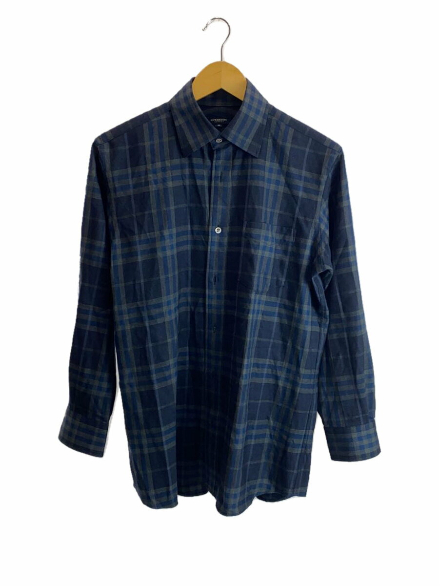 【中古】BURBERRY LONDON◆長袖シャツ/M/ウール/NVY/チェック/BBW83-131-29//【メンズウェア】