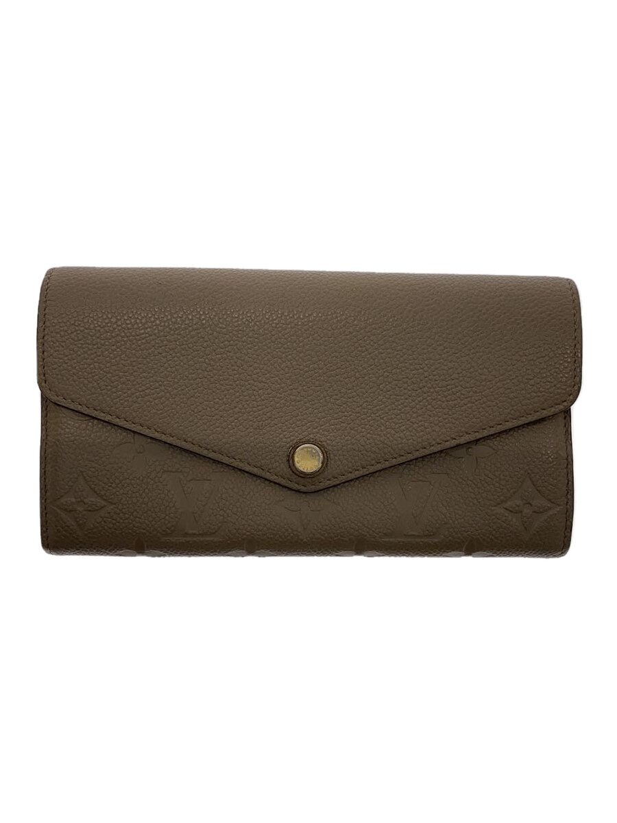 【中古】LOUIS VUITTON◆ポルト・フォイユ・サラ_モノグラム・アンプラント_BEG/牛革/BEG/レディース【服飾雑貨他】(4.0)
