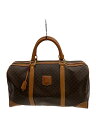 【中古】CELINE◆ボストンバッグ/レザー/BRW/総柄/マカダム柄【バッグ】
