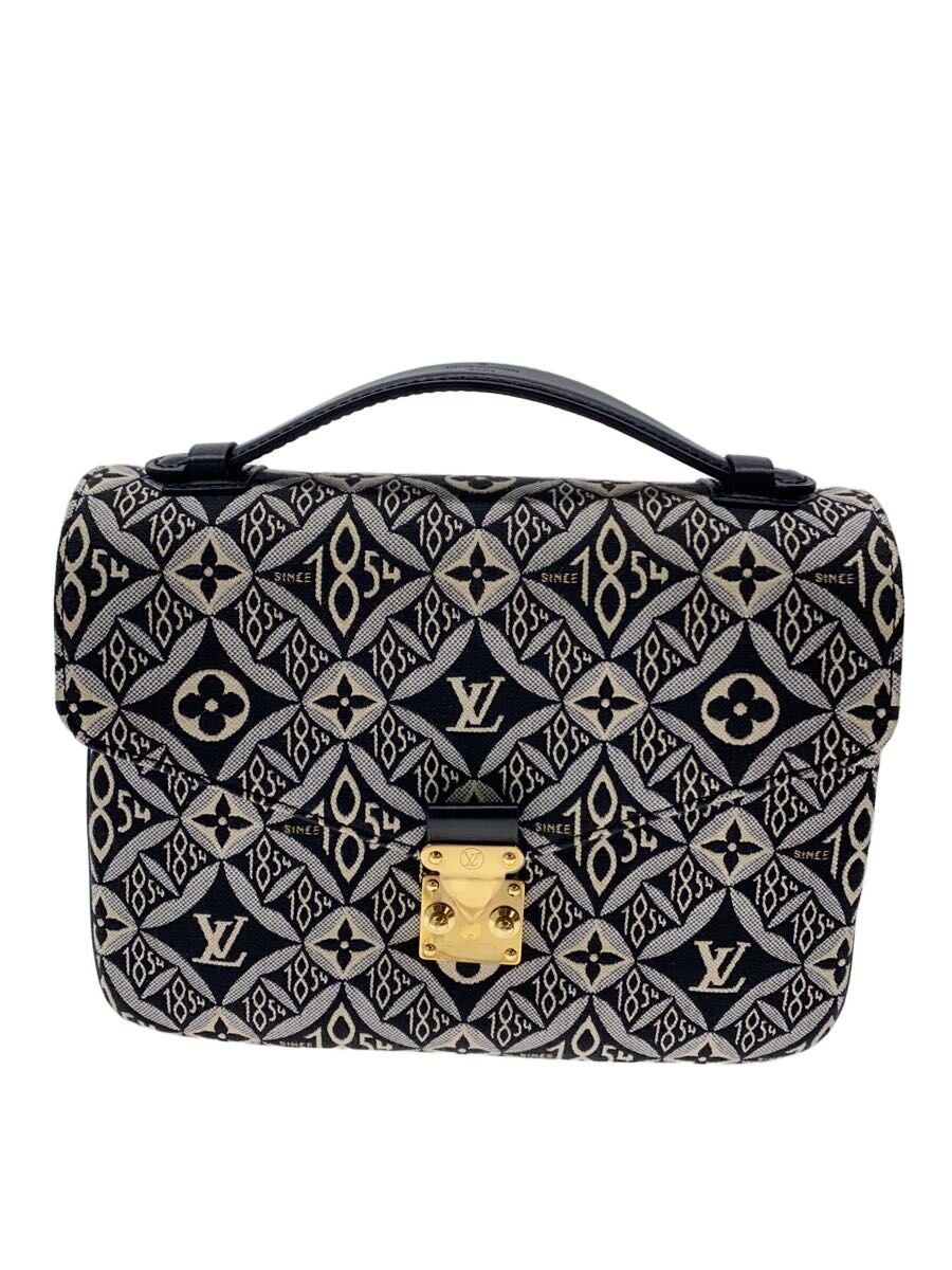 LOUIS VUITTON - 【中古】LOUIS VUITTON◆ポシェット・メティスMM_モノグラム・ジャガード_Since1854/キャンバス/BLK/総柄【バッグ】