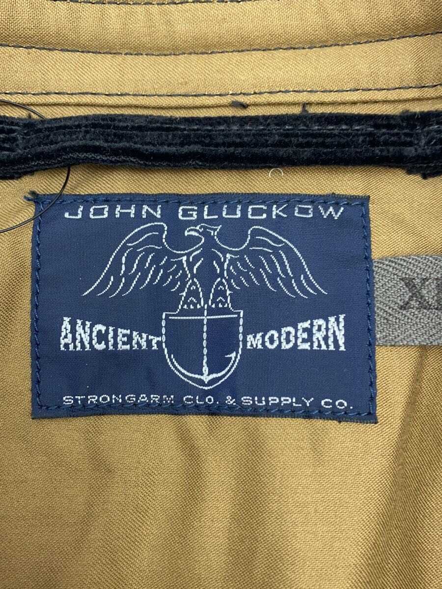 【中古】JOHN GLUCKOW◆A-2/ジャケット/XL/コットン/BLK/無地/JG53436【メンズウェア】