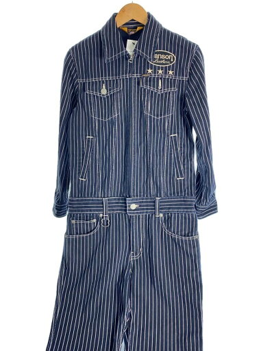 【中古】VANSON◆オールインワン/S/コットン/BLU//【メンズウェア】 【中古】VANSON◆オールインワン/S/コットン/BLU//【メンズウェア】