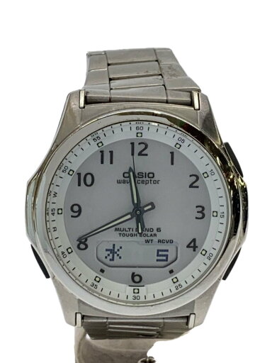【中古】CASIO◆ソーラー腕時計・WAVECEPTOR/デジアナ/SLV//【服飾雑貨他】 【中古】CASIO◆ソーラー腕時計・WAVECEPTOR/デジアナ/SLV//【服飾雑貨他】