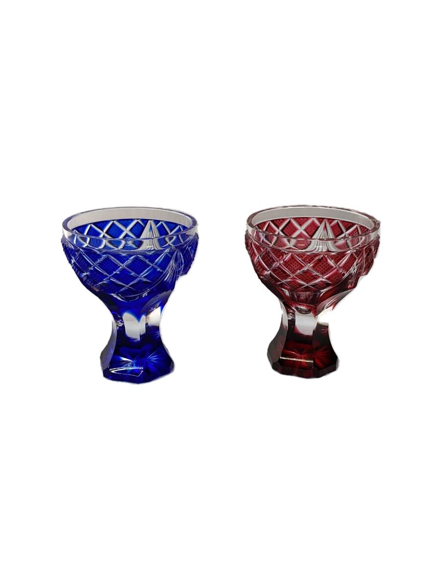 【中古】薩摩切子◆グラス/2点セット【キッチン用品】