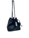 【中古】GUESS◆バッグ/レザー/BLK/無地【バッグ】