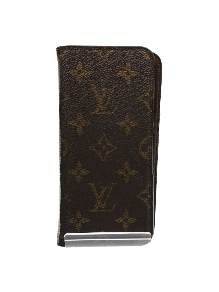 【中古】LOUIS VUITTON◆IPHONE7+・フォリオ/モノグラム/PVC/ブラウン/メンズ【服飾雑貨他】