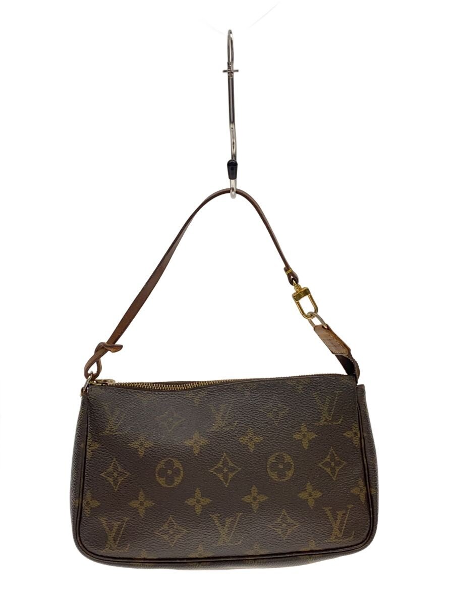 【中古】LOUIS VUITTON◆1)ポシェット・アクセソワール_モノグラム・キャンバス/PVC/BRW//【バッグ】