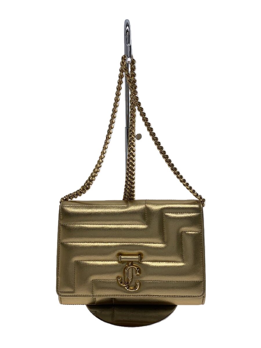 JIMMY CHOO◆ショルダーバッグ/レザー/GLD/無地/VARENNE/クラッチバッグ/2WAYチャーンショルダー