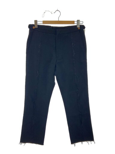 【中古】COMME des GARCONS HOMME PLUS◆AD2002 00s カットオフ 断ち切り センターラインパンツ/M/ウール/ブラック/XG-P056【メンズウェア】 【中古】COMME des GARCONS HOMME PLUS◆AD2002 00s カットオフ 断ち切り センターラインパンツ/M/ウール/ブラック/XG-P056【メンズウェア】