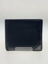 【中古】PRADA◆2つ折り財布/レザー/BLK/メンズ/2CB2 F0216/2MO738【服飾雑貨他】